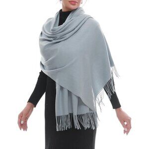 ⚡Women Dull Blue Pashmina Shawls Evening Dress Bridesmaid Winter Warm Long Scarf